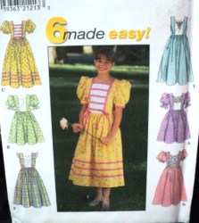 7982 GIRL EZ SLV OR NOT TIE INSET,PANEL FLARE DRESS PATTERN 7-10
